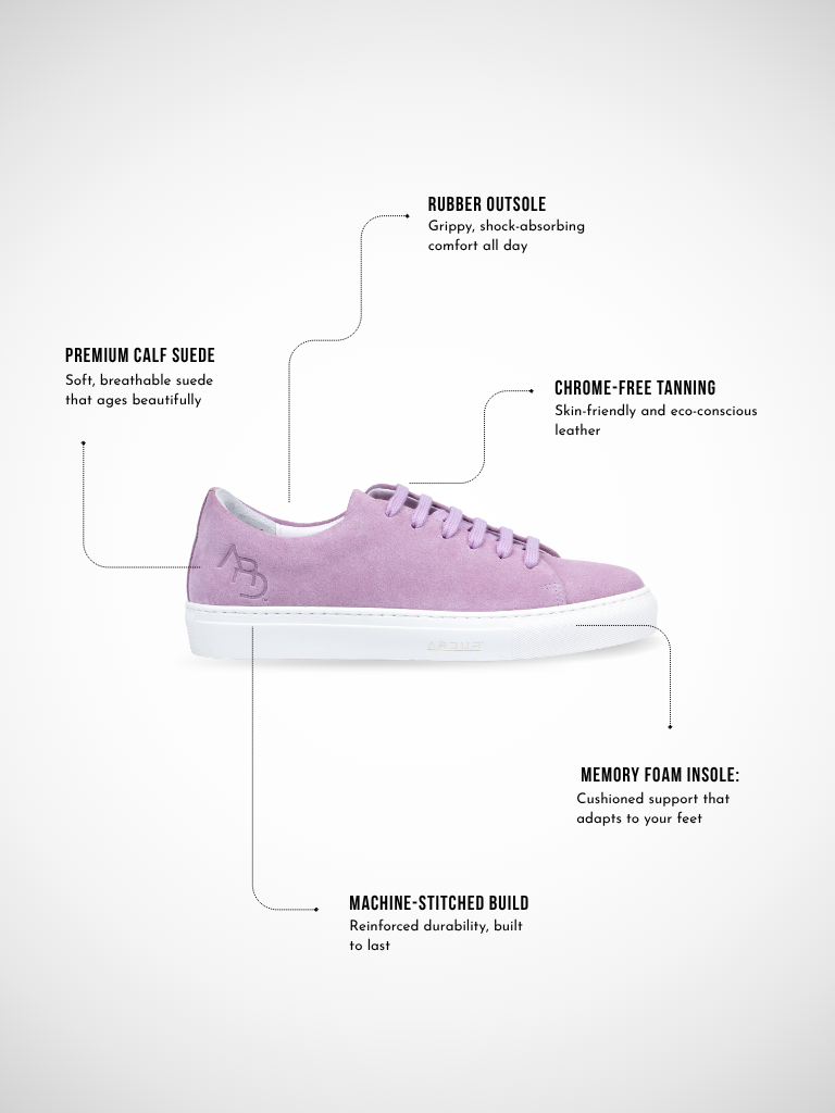 Mauve Aura Women's Suede Sneakers – Ardur Shoes