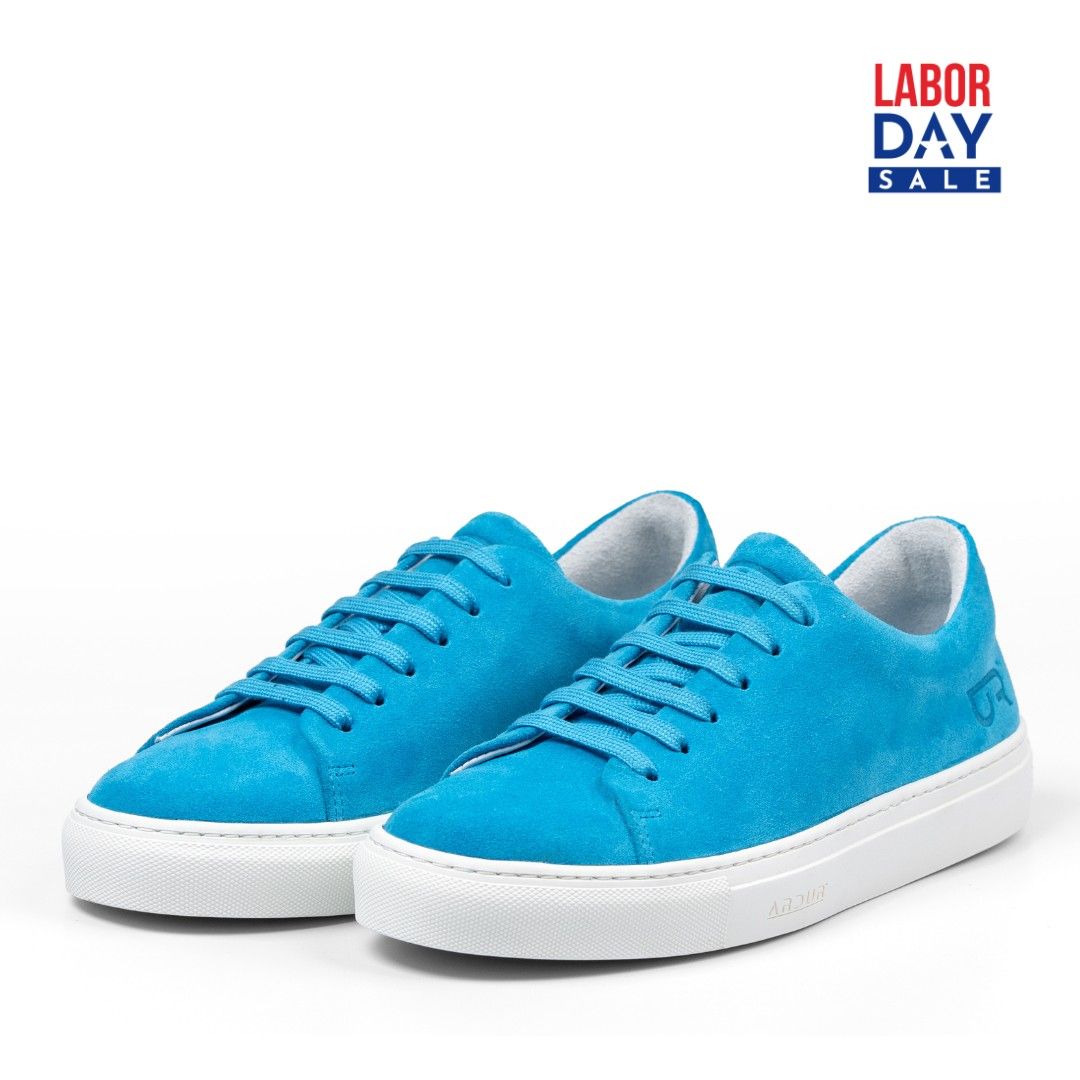 Azure Aura | Women's Suede Sneakers