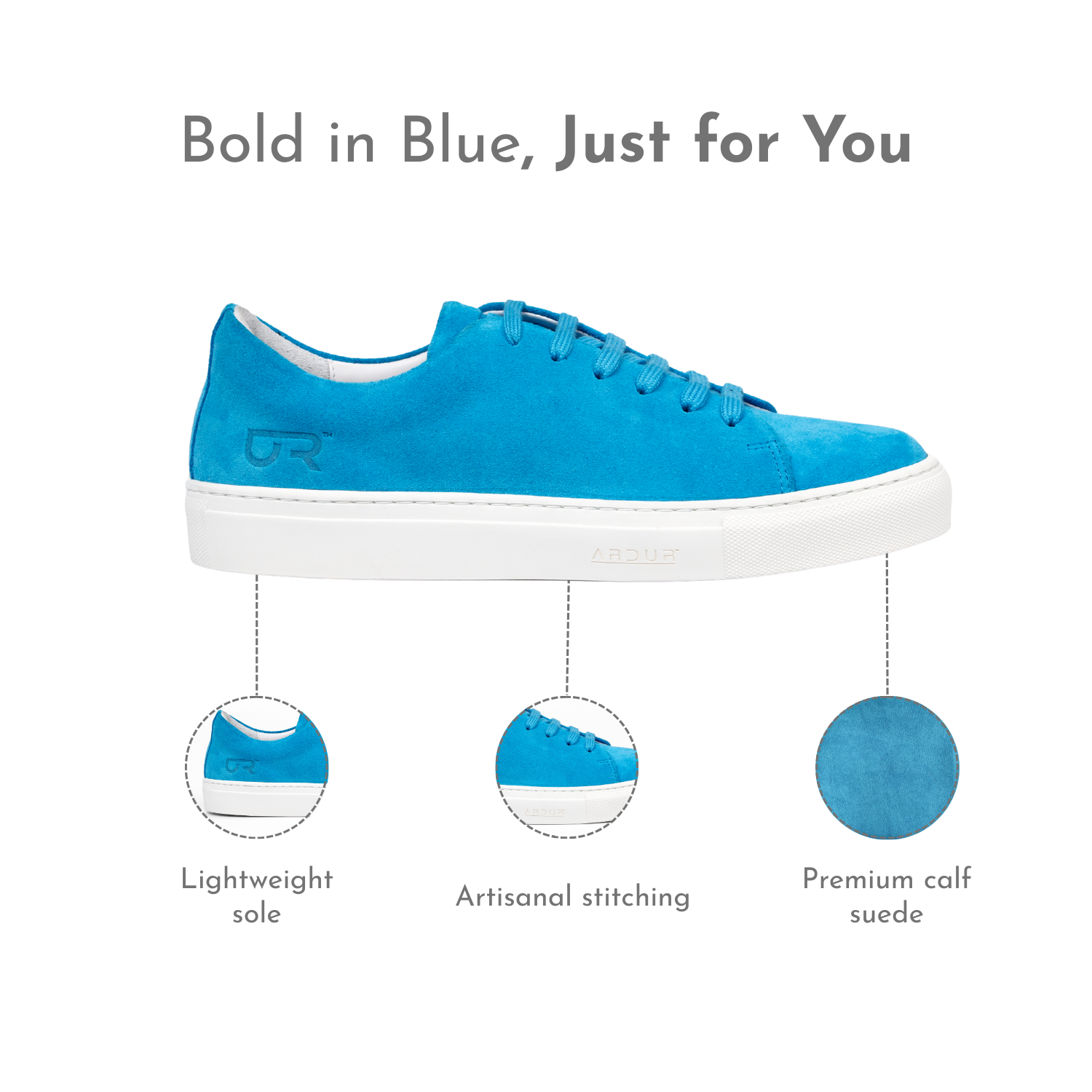 Azure Aura | Women's Suede Sneakers