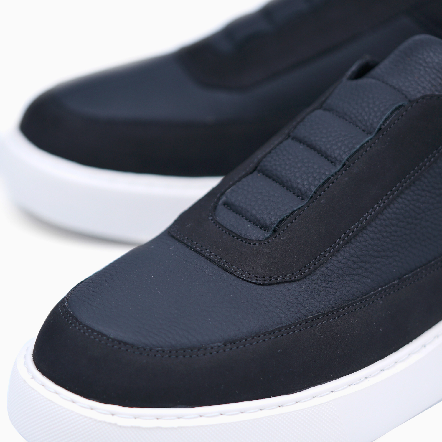 Eclipse Men's Black Leather Slip-On Sneakers – Ardur Shoes