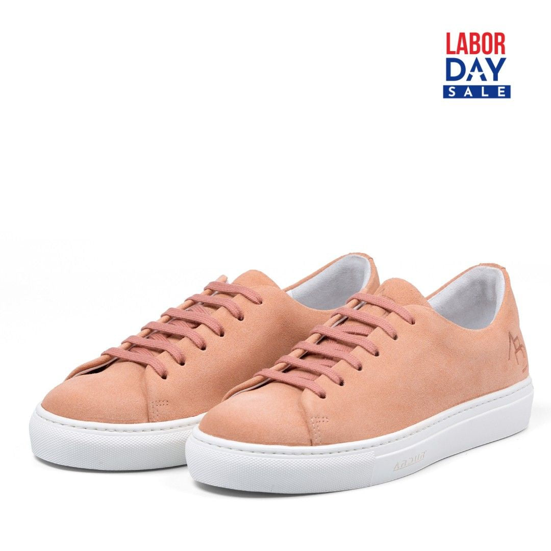 Peach Aura | Women's Suede Sneakers