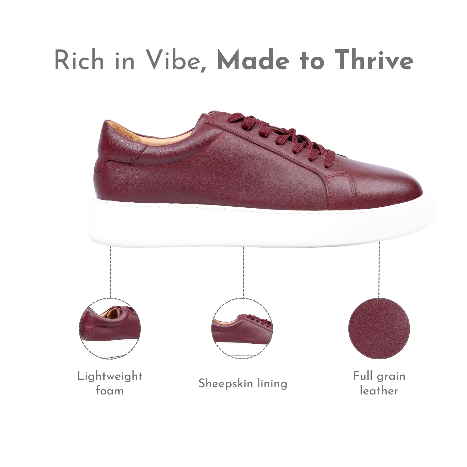 Full Grain Leather Sneakers for Men