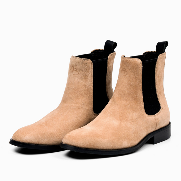Stylish Shadowed Sand Chelsea Suede Boots – Ardur Shoes